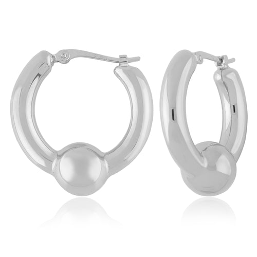 Ball Accent Hoop Earrings