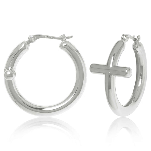 Cross Hoop Earrings
