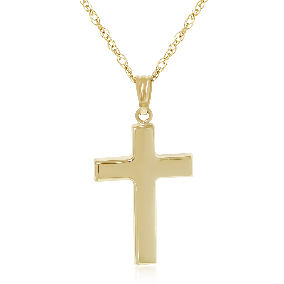 Polished Cross Necklace in gold, primary view