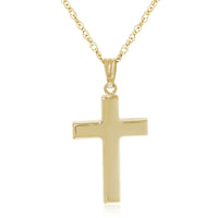 Polished Cross Necklace in gold, primary view