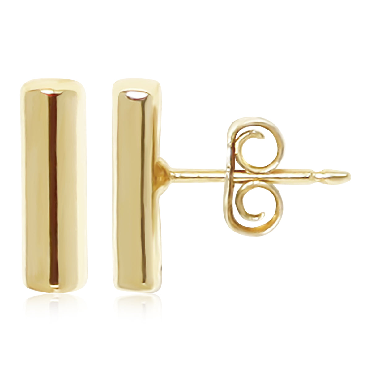 Bar Stud Earrings in gold, primary view