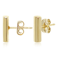 Bar Stud Earrings in gold, secondary view