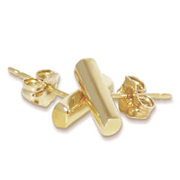 Bar Stud Earrings in gold, tertiary view