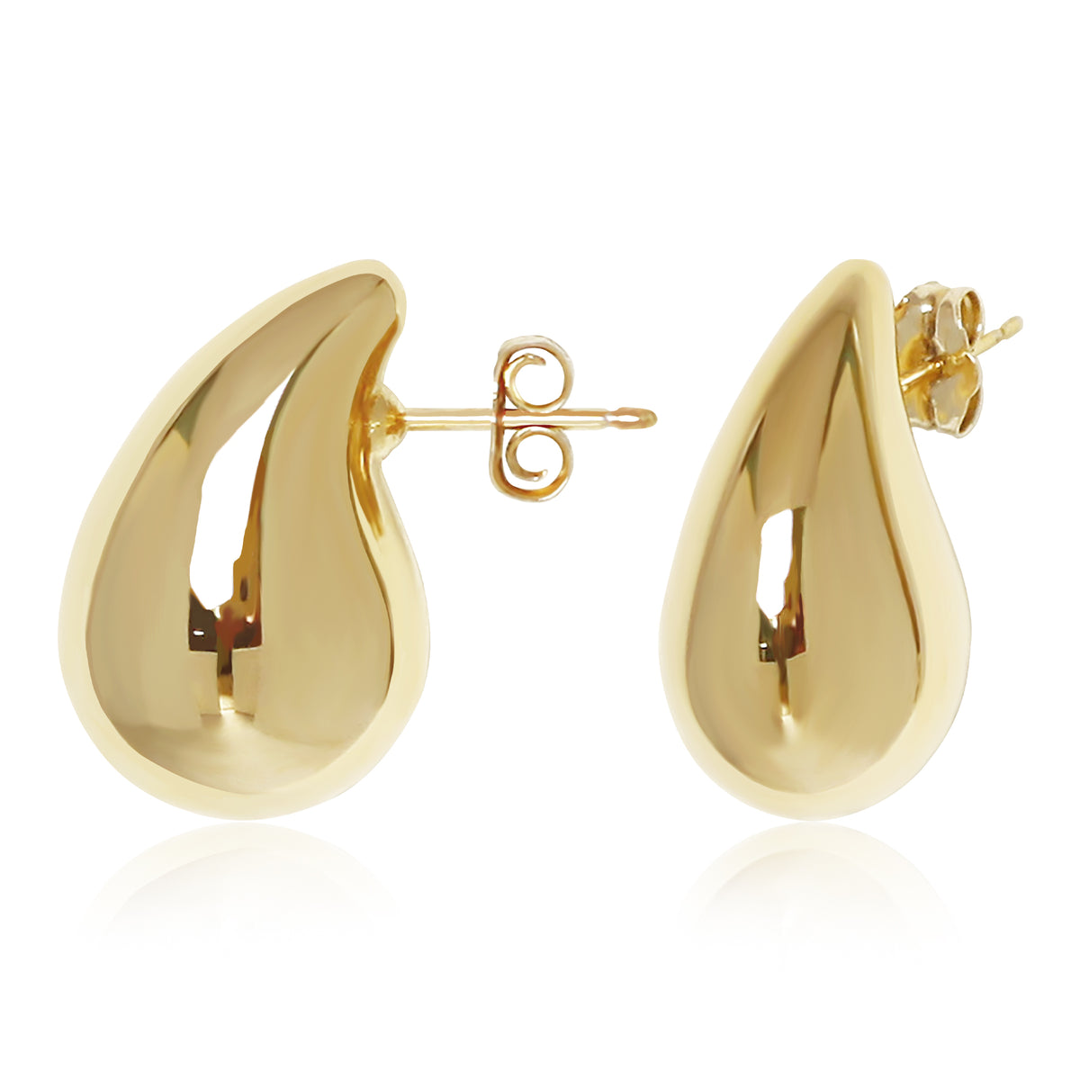Teardrop Stud Earrings in gold, primary view