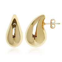Teardrop Stud Earrings in gold, secondary view
