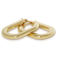 Oval Hoop Earrings in gold, tertiary view