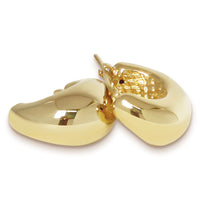 Small Puff Hoop Earrings in gold, tertiary view