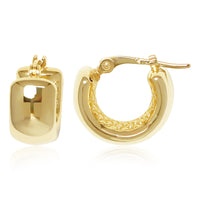 Mini Wide Band Hoop Earrings in gold, secondary view
