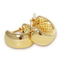 Mini Wide Band Hoop Earrings in gold, tertiary view