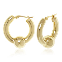 Ball Accent Hoop Earrings in gold, primary view