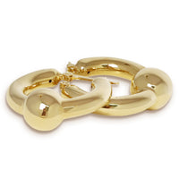 Ball Accent Hoop Earrings in gold, tertiary view