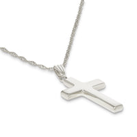 Polished Cross Necklace in sterling silver, tertiary view