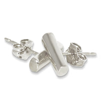 Bar Stud Earrings in sterling silver, tertiary view