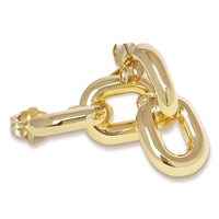 Double Link Drop Earrings in gold, tertiary view