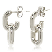 Double Link Drop Earrings in sterling silver, primary view