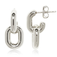 Double Link Drop Earrings in sterling silver, secondary view