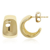 Flat Band Mini Hoop Earrings in gold, secondary view