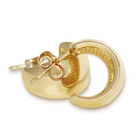 Flat Band Mini Hoop Earrings in gold, tertiary view