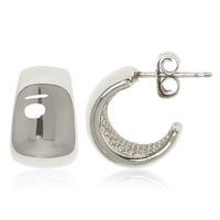 Flat Band Mini Hoop Earrings in sterling silver, secondary view