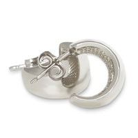 Flat Band Mini Hoop Earrings in sterling silver, tertiary view