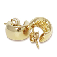 Small Band Hoop Earrings in gold, tertiary view