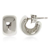 Small Band Hoop Earrings in sterling silver, secondary view
