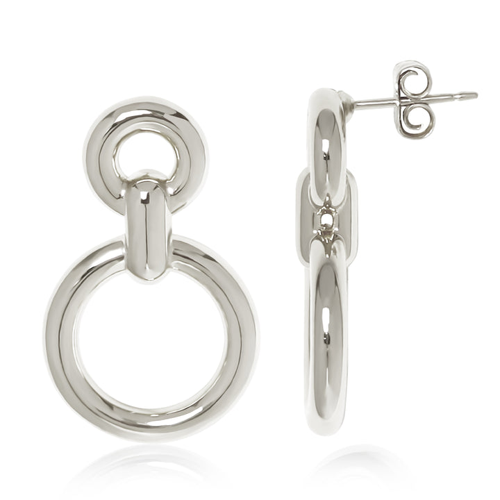 Double Circle Drop Earrings