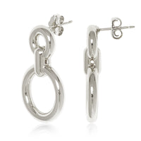 Double Circle Drop Earrings in sterling silver, secondary view