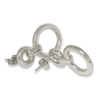 Double Circle Drop Earrings in sterling silver, tertiary view