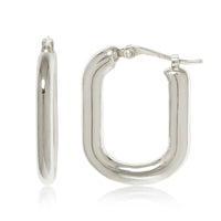 Oval Hoop Earrings in sterling silver, secondary view