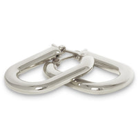 Oval Hoop Earrings in sterling silver, tertiary view