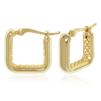 Squared Hoop Earrings in gold, primary view