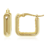 Squared Hoop Earrings in gold, secondary view