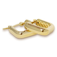 Squared Hoop Earrings in gold, tertiary view