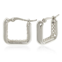 Squared Hoop Earrings in sterling silver, primary view