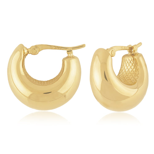 Small Puff Hoop Earrings