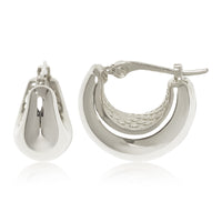 Small Puff Hoop Earrings in sterling silver, secondary view
