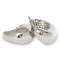 Small Puff Hoop Earrings in sterling silver, tertiary view