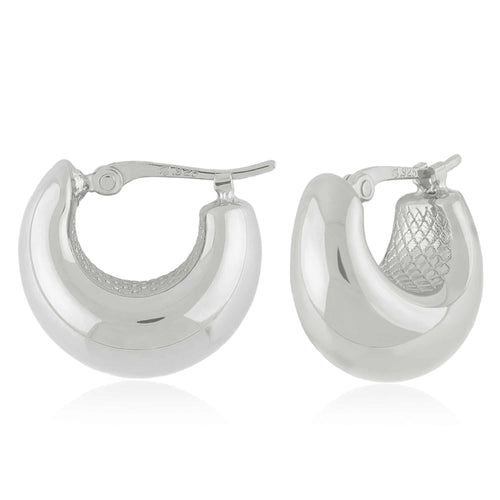 Small Puff Hoop Earrings