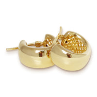Wide Band Hoop Earrings in gold, tertiary view