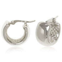 Wide Band Hoop Earrings in sterling silver, primary view