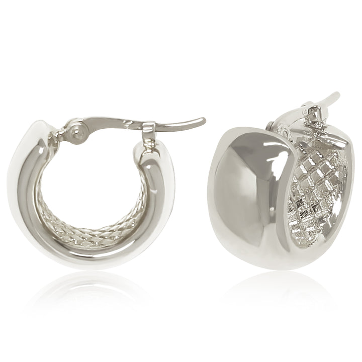Wide Band Hoop Earrings