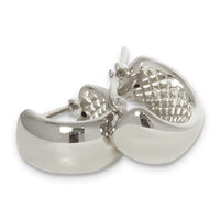Mini Wide Band Hoop Earrings in sterling silver, tertiary view