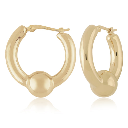 Ball Accent Hoop Earrings