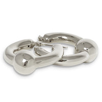 Ball Accent Hoop Earrings in sterling silver, tertiary view
