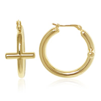 Cross Hoop Earrings