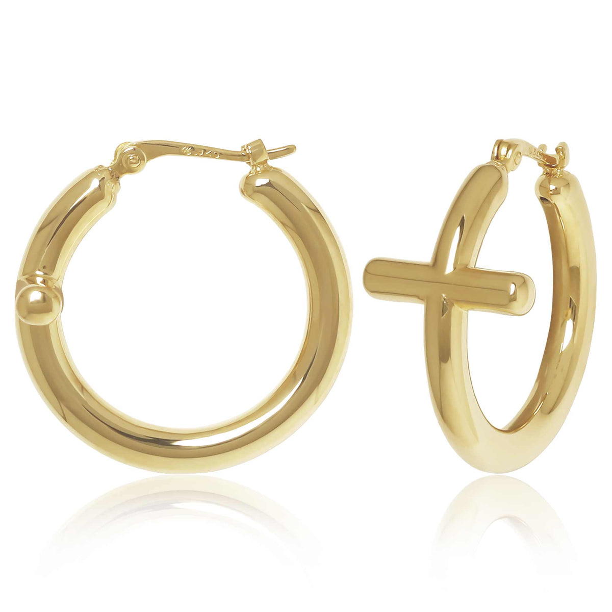 Cross Hoop Earrings