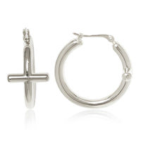 Cross Hoop Earrings