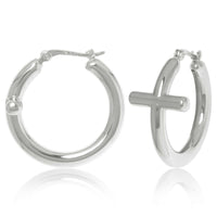 Cross Hoop Earrings