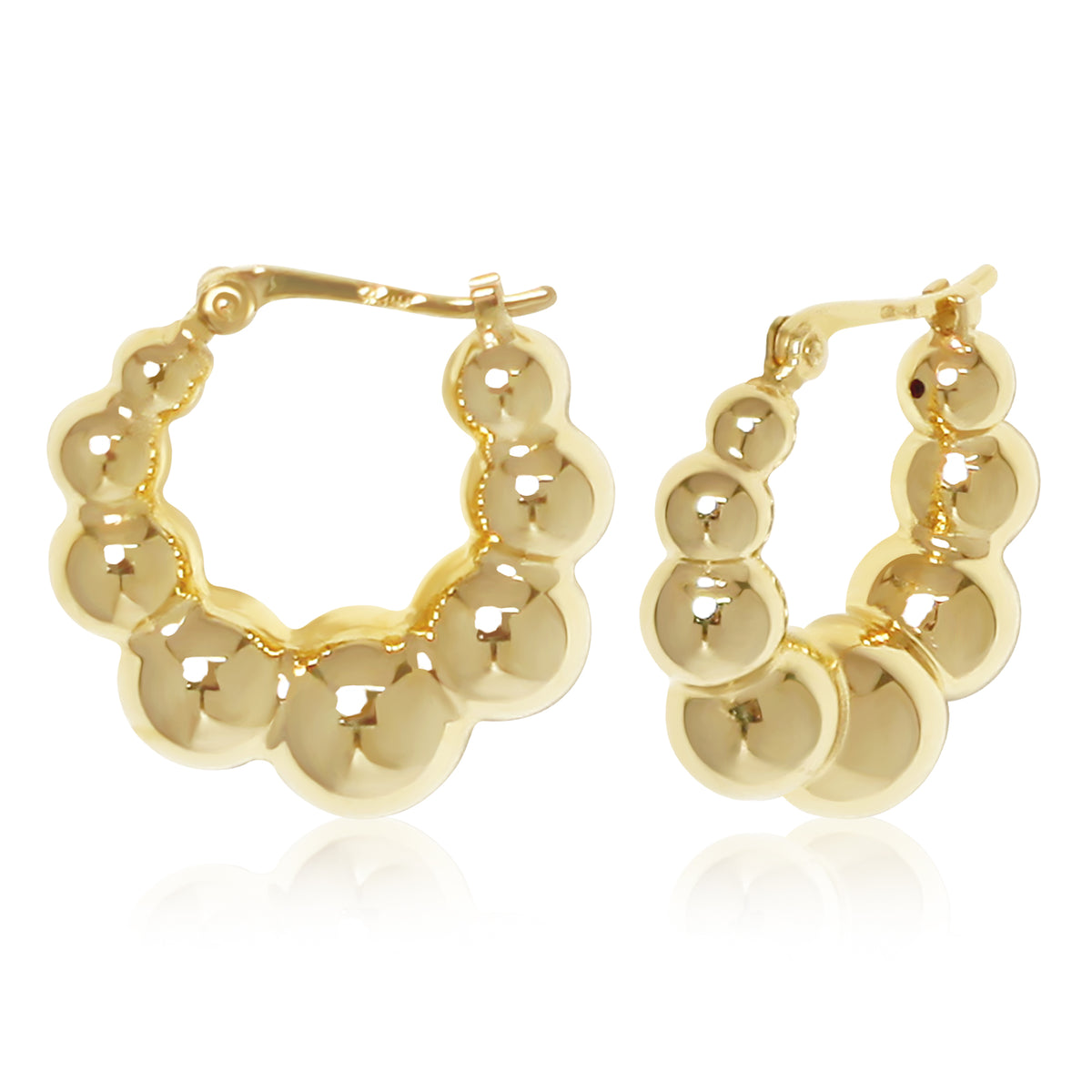 Bubble Hoop Earrings in gold, primary view